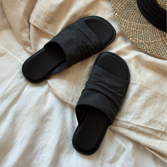 Damen Komfortable Riemensandalen mit breitem Riemen und anatomisch geformtem Fußbett EB