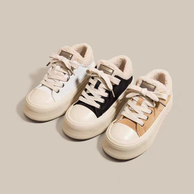 Damen warme Sneaker mit hohem Kragen und kuscheligem Innenfutter EB