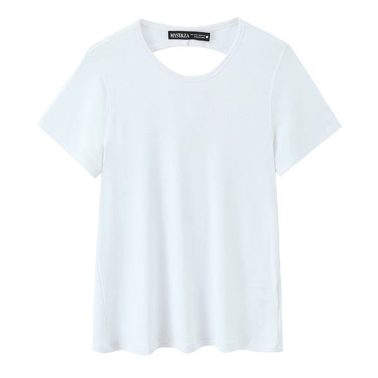 Damen Sportliches T-Shirt mit modischem Rückenausschnitt EB