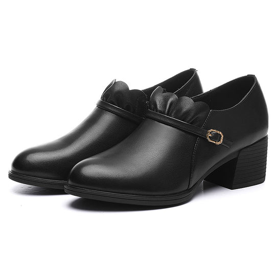 Damen elegante Stiefeletten mit Zierschnalle und komfortablem Absatz EB
