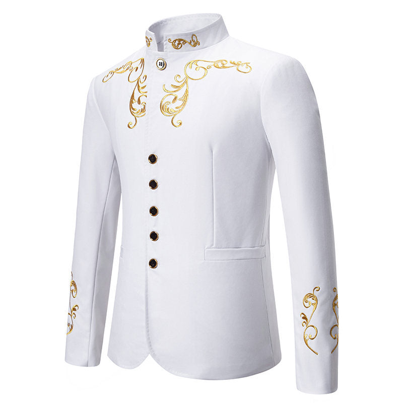 Herren Elegantes Blazer mit exquisiter Gold-Stickerei EB