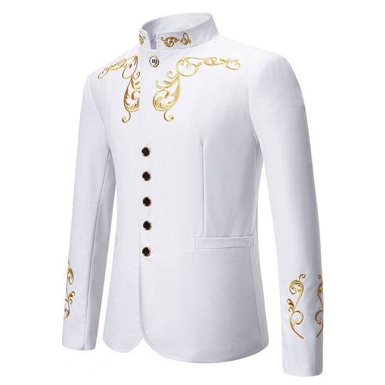Herren Elegantes Blazer mit exquisiter Gold-Stickerei EB