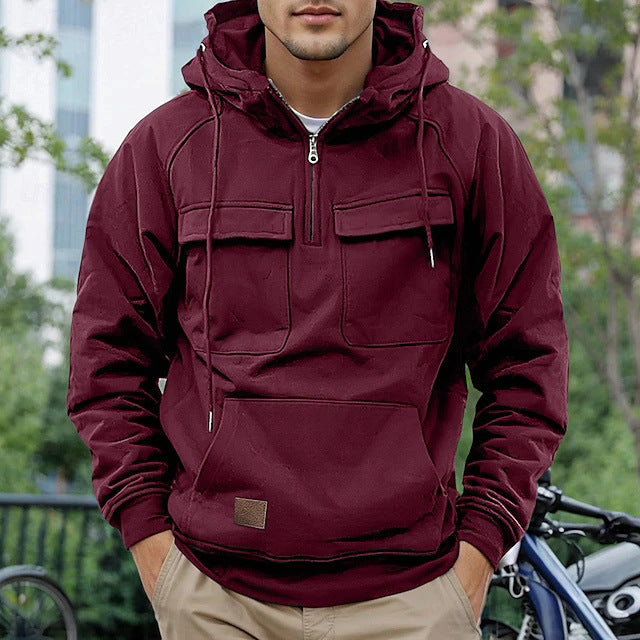 Herren modische Kapuzenjacke mit praktischen Taschen EB