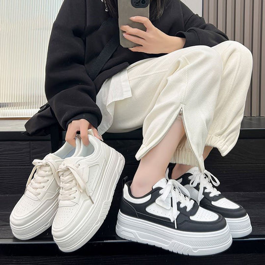 Damen Komfortable Sneakers mit dicker Sohle und atmungsaktivem Obermaterial EB