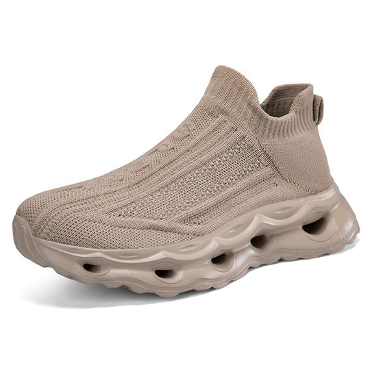 Damen Sportliche Strick-Sneaker mit elastischem Schaft und rutschfester Sohle EB