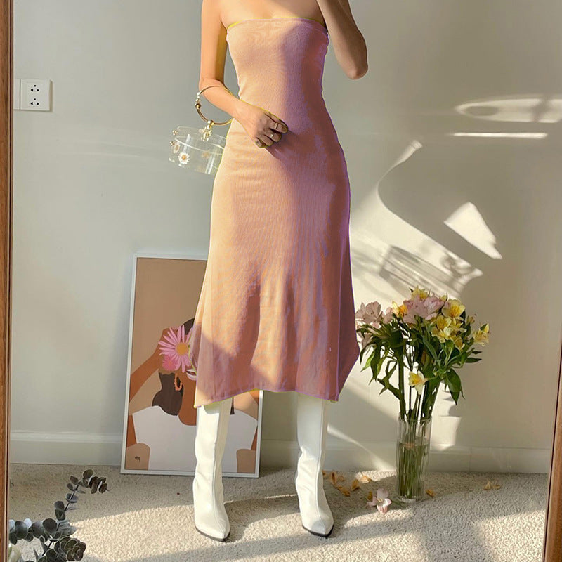 Damen Maxikleid mit schulterfreiem Design und figurschmeichelnder Passform EB