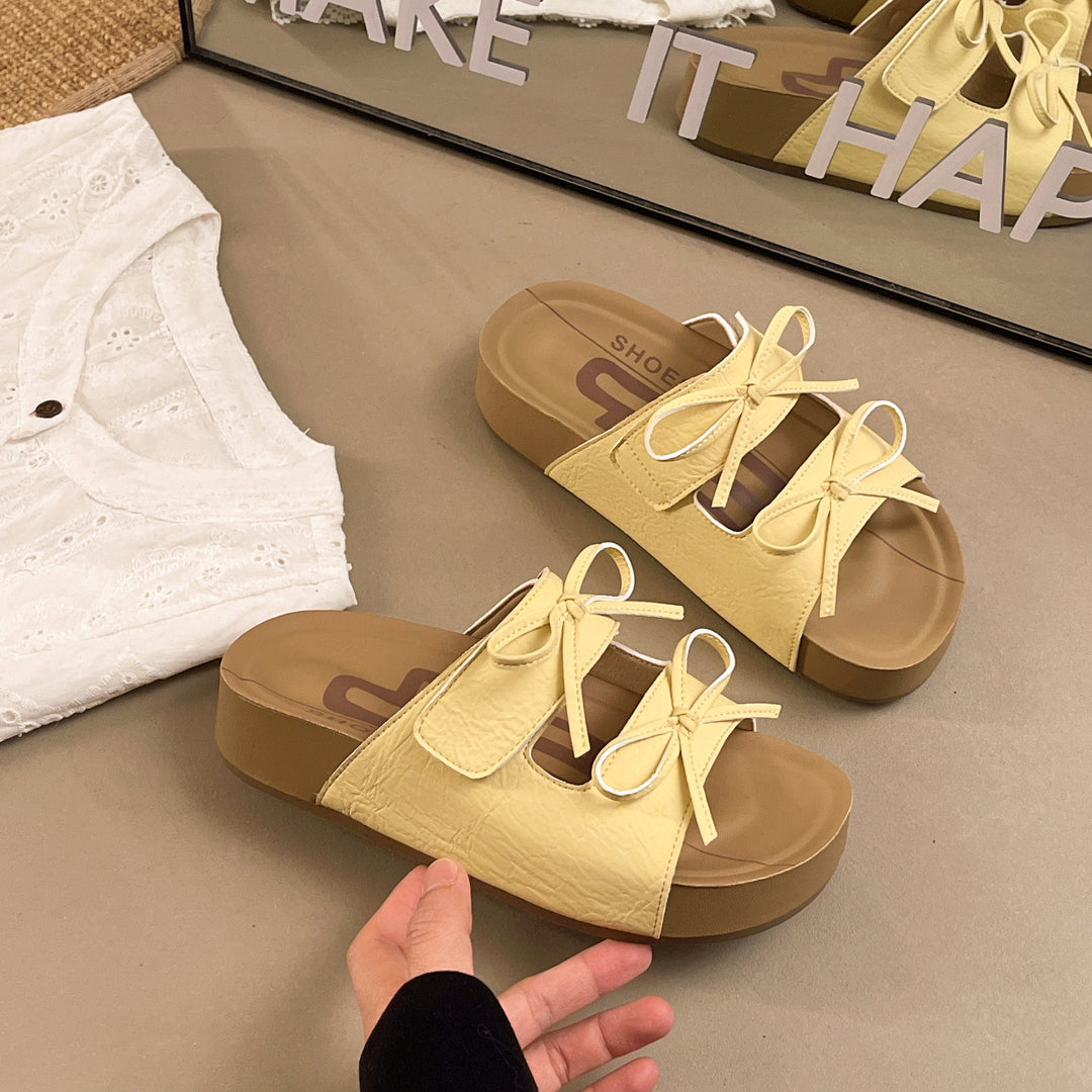 Damen Sandalen mit modischem Schleifen-Design und komfortabler Sohle EB