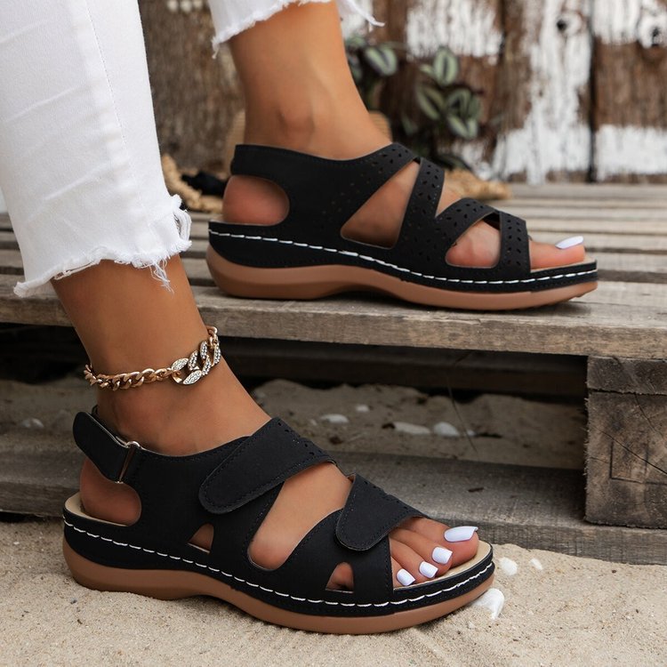 Damen Komfort-Sandalen mit ergonomischem Fußbett und eleganten Schnallen EB