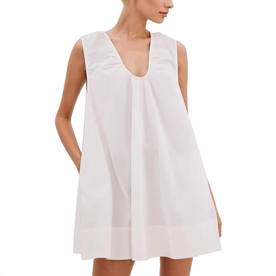 Damen Lässiges Sommerkleid mit Rüschen-Ausschnitt EB