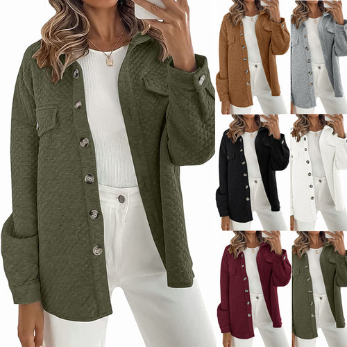 Damen lässige Steppjacke mit aufgesetzten Taschen EB