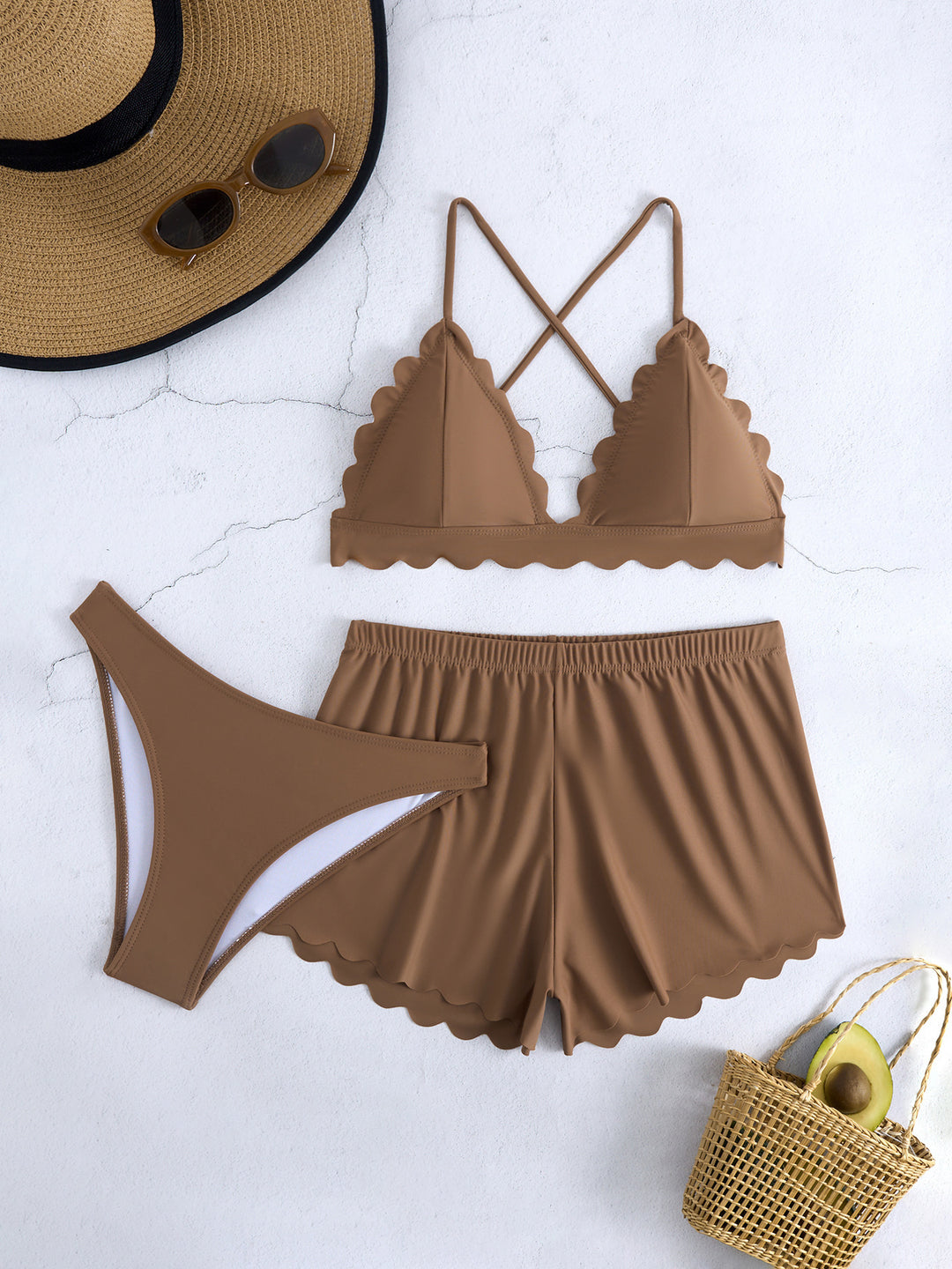 Damen Triangel-Bikini mit Shorts EB