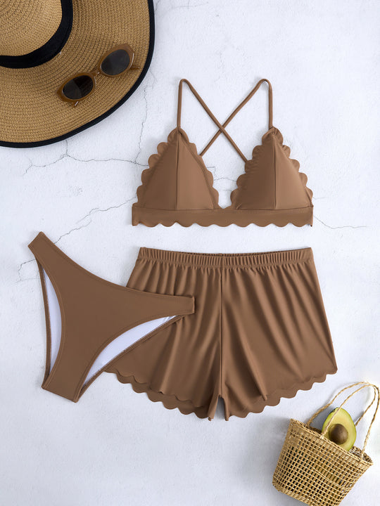 Damen Triangel-Bikini mit Shorts EB