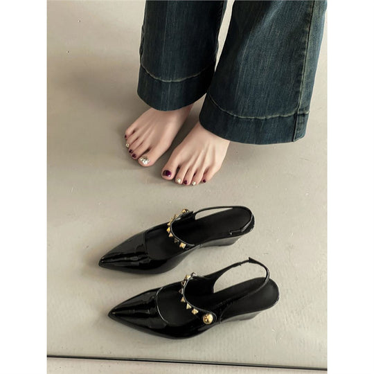 Damen Slingback-Pumps mit metallischen Akzenten EB