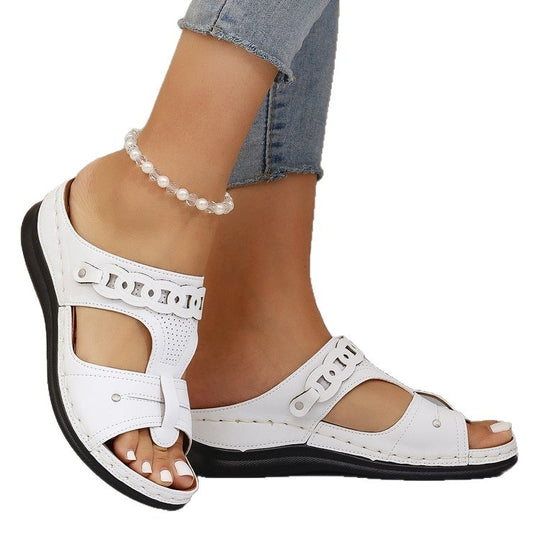 Damen Komfortable Fußbett-Sandalen mit modischem Schnitt EB