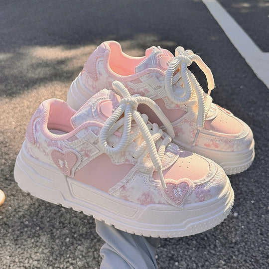 Damen Trendige Chunky Sneakers mit verspieltem Design und flexibler Sohle EB