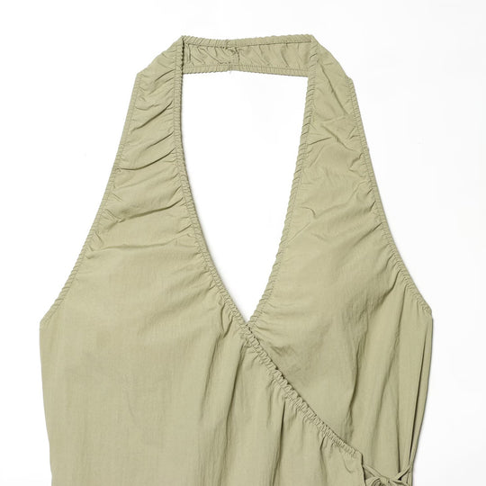 Damen Halterneck Top mit elegantem Knoten-Detail und fließendem Schnitt EB