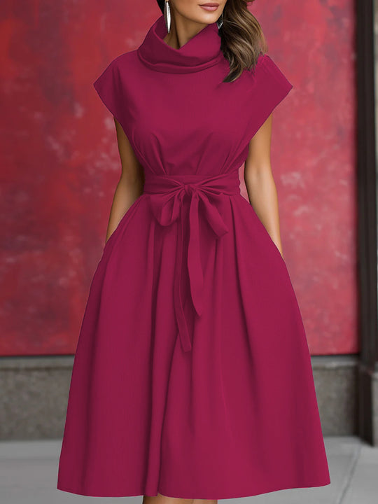 Damen Kleid mit schicker, geraffter Kapuze und praktischen Taschen EB