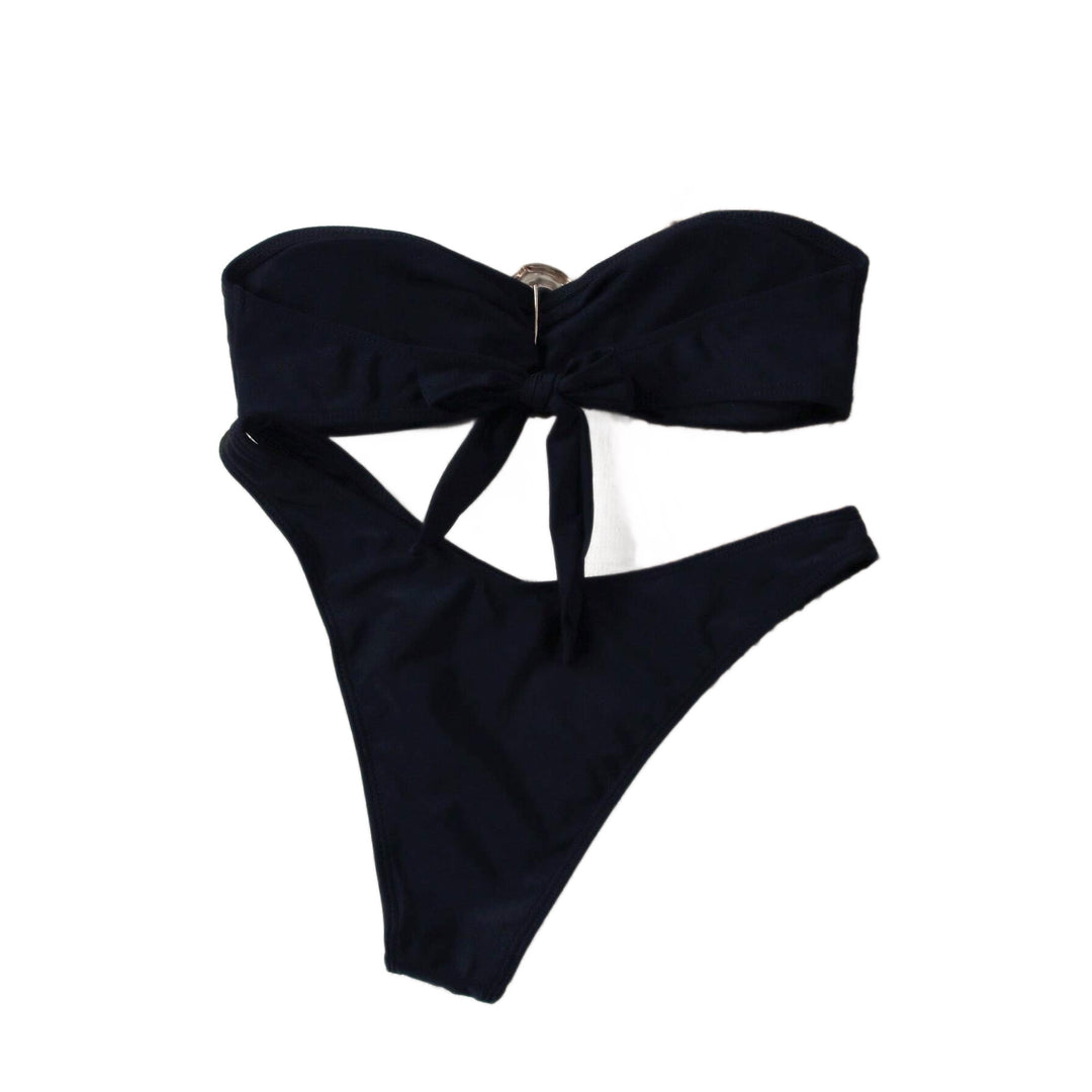 Damen Bikini-Set mit elegantem Bandeau-Oberteil und modischem Hosenumfang EB