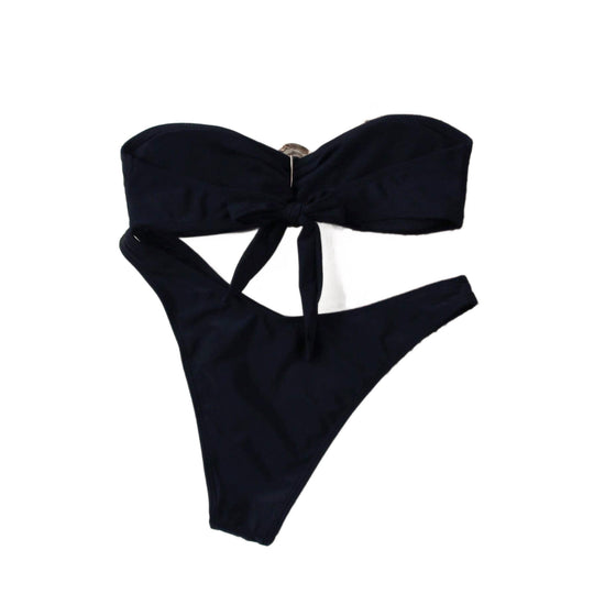 Damen Bikini-Set mit elegantem Bandeau-Oberteil und modischem Hosenumfang EB