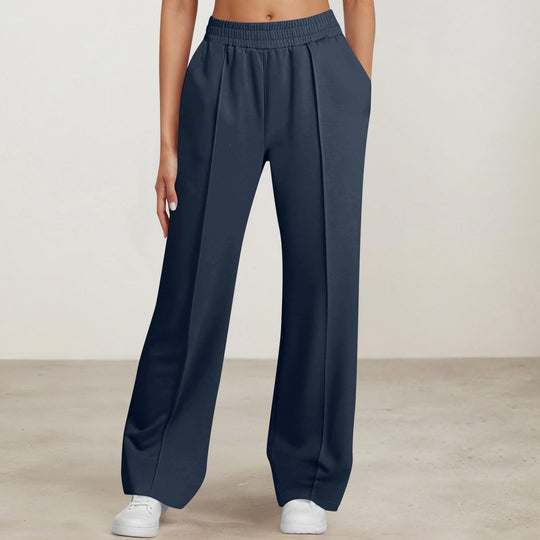 Damen nan elegante Bundfalten-Hose mit hohem Komfortbund, Bügelfalte und seitlichen Eingrifftaschen EB