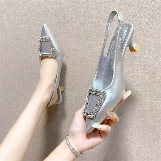 Damen elegante Slingback-Pumps mit modischem Absatz EB