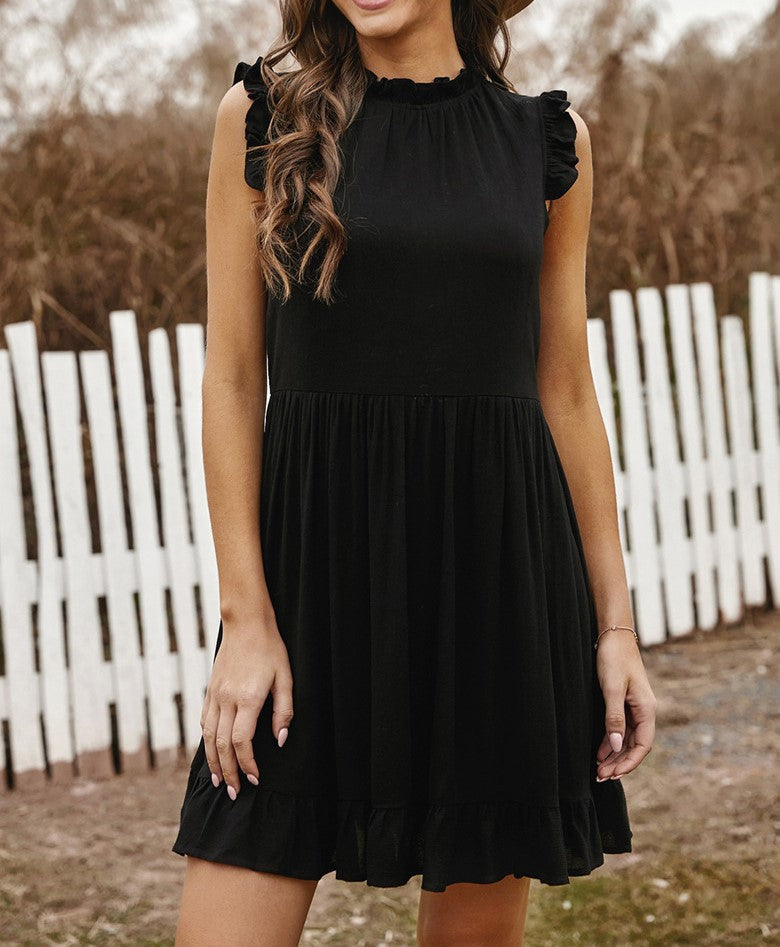 Damen Sommerliches Minikleid mit Rüschendetails EB