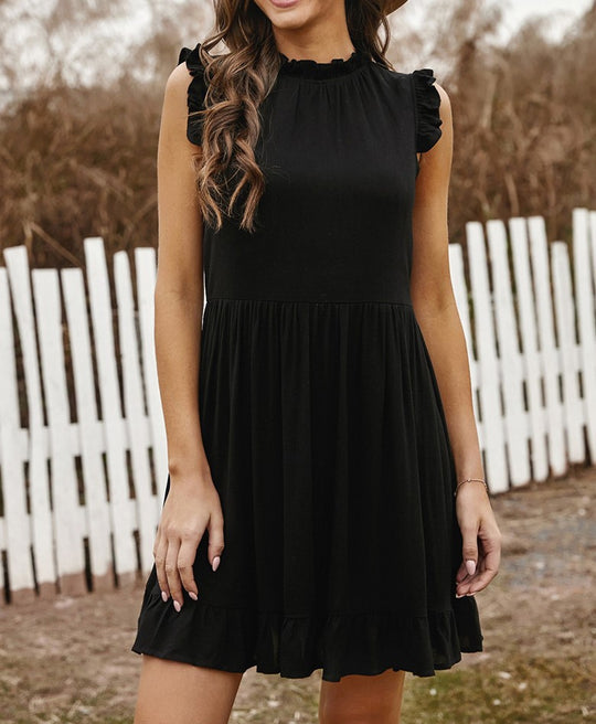 Damen Sommerliches Minikleid mit Rüschendetails EB