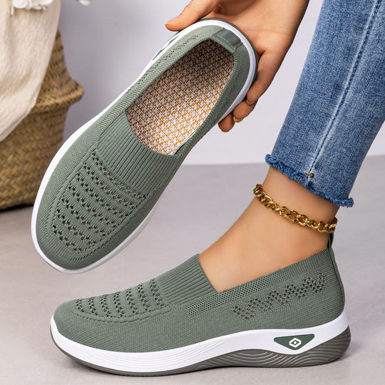 Damen Bequeme und atmungsaktive Slip-On Sneakers mit elastischem Obermaterial EB 1774525960
