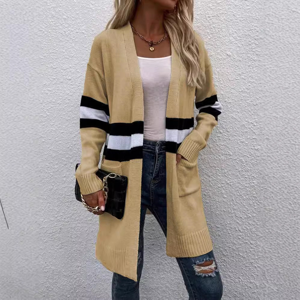 Damen Strickjacke mit modernen Streifen EB