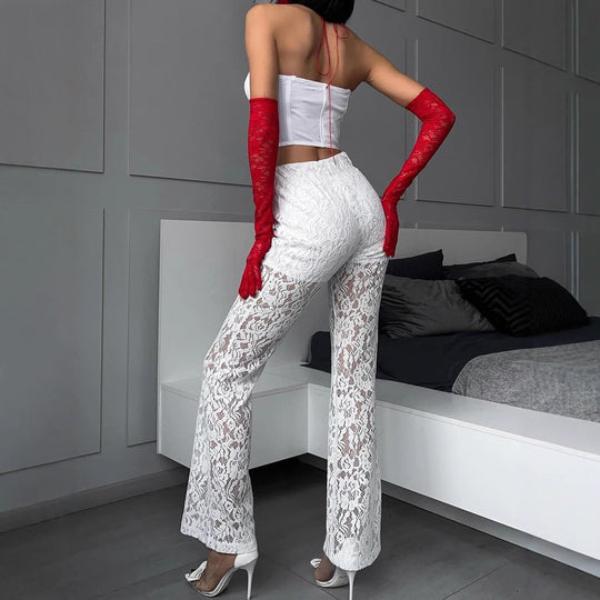 Damen Spitzenhose mit eleganter Schlagform EB