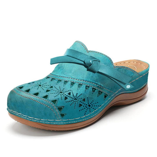 Damen Clogs mit durchbrochenem Obermaterial und komfortabler Fußbettgestaltung EB