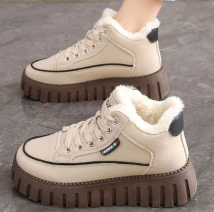 Damen Trendige High-Top Sneakers mit kuscheligem Innenfutter und rutschfester Sohle EB