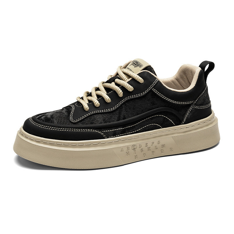 Damen Sportliche Leder Sneakers EB