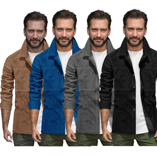 Herren lässige Utility-Jacke mit praktischen Taschen und stylischem Schnitt EB