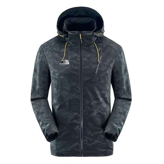 Herren wasserabweisende Camouflagejacke mit verstellbarer Kapuze EB