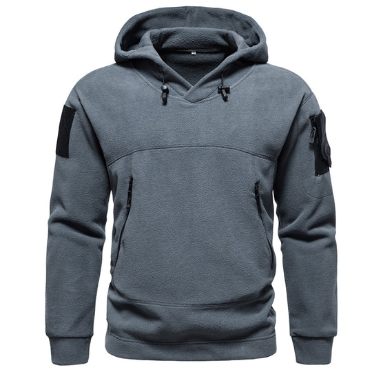 Herren moderne Fleece-Hoodie mit strategischen Reißverschlusstaschen EB