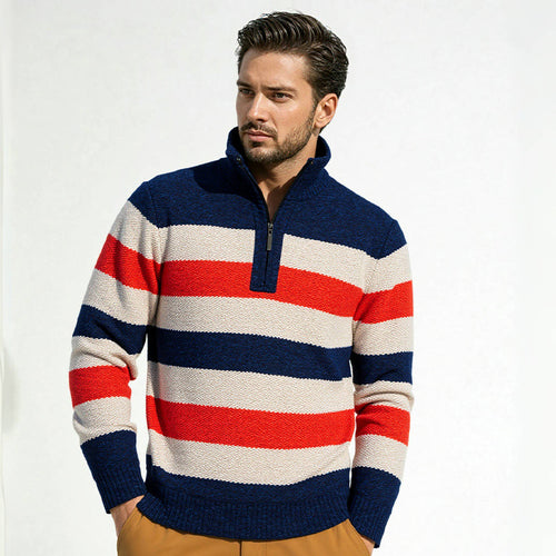 Herren Strickpullover mit hohem Kragen EB