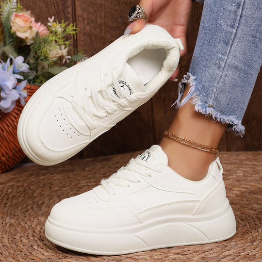 Damen Komfortable Sneakers mit dicker Laufsohle und modischem Design EB