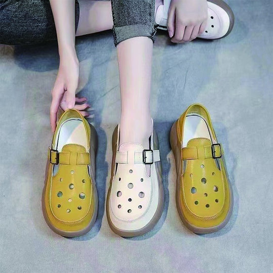 Damen Bequeme und modische Clogs mit verstellbarem Riemen und atmungsaktiver Sohle EB