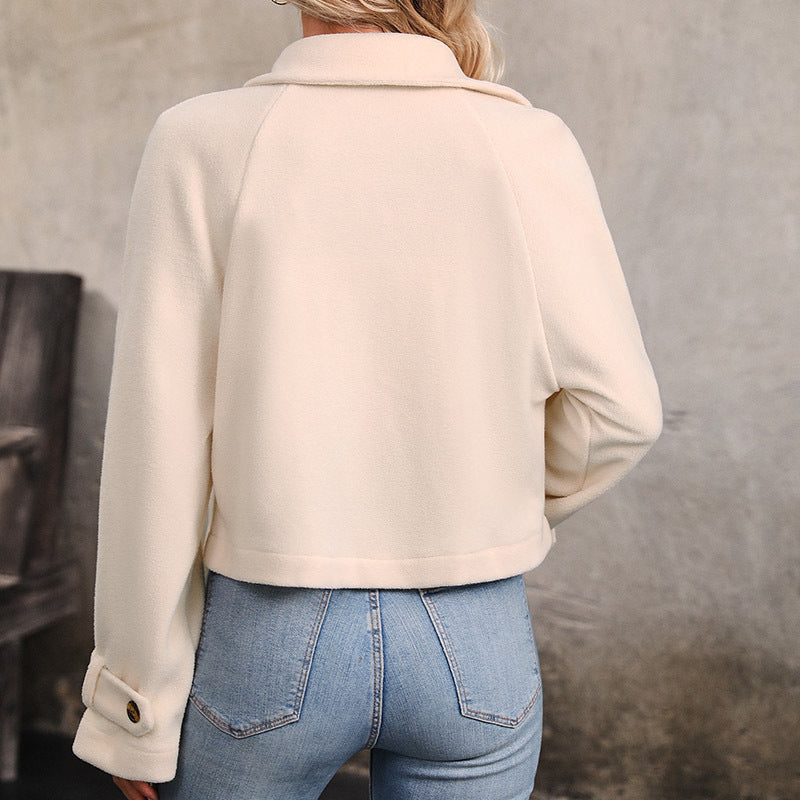 Damen kurze Plüschjacke im modischen Oversized-Stil EB