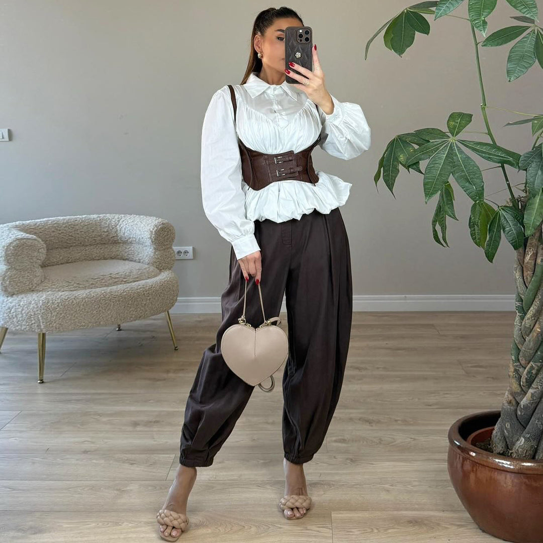 Damen Korselett-Corsettop mit dekorativen Schnallen EB