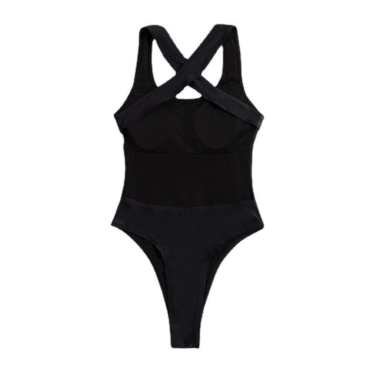 Damen Sportlicher Einteiler Badeanzug EB