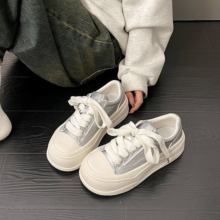 Damen modische Plateau-Sneaker mit ökologischem Obermaterial und komfortabler Dämpfung EB