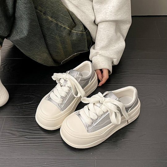 Damen modische Plateau-Sneaker mit ökologischem Obermaterial und komfortabler Dämpfung EB