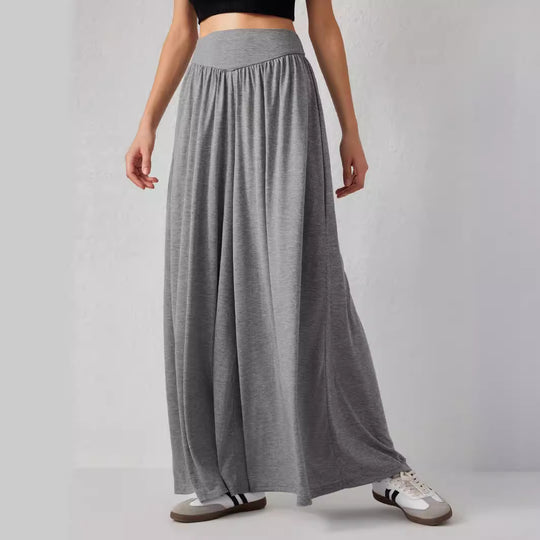 Damen Weit geschnittene Jersey-Hose mit elastischer Taille und elegantem Fall EB