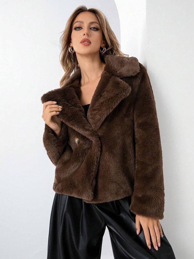 Damen Trendige und weiche Teddyjacke EB