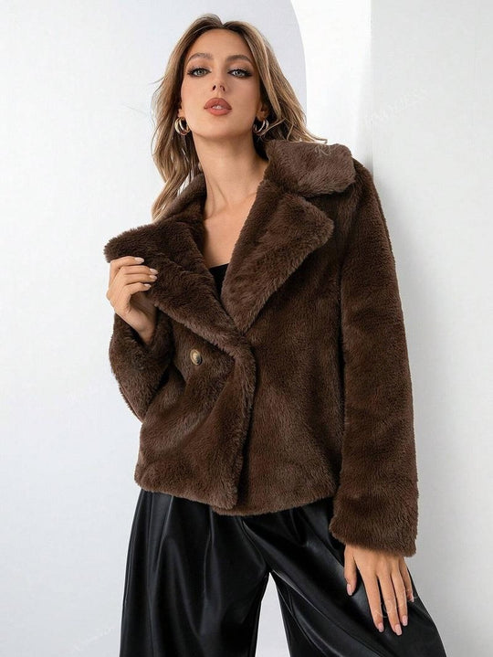 Damen Trendige und weiche Teddyjacke EB