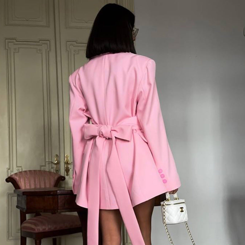 Damen eleganter Blazer mit Taillengürtel EB