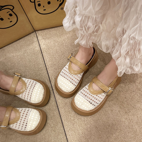 Damen Komfortable Clogs mit trendy Netzdesign und modischer Schnalle EB