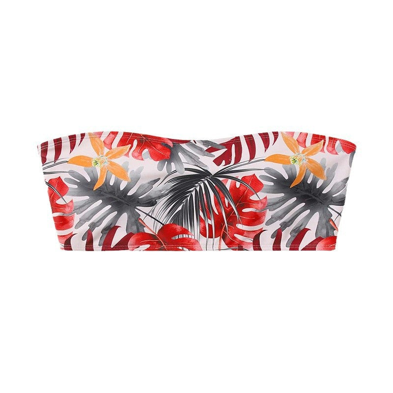 Damen Bandeau-Bikini Top mit floralem Design EB